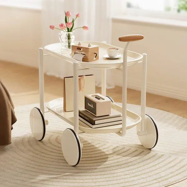 Contemporary Creative Oval Steel Plastic End Table 2-Tier For Living Room - Image 13