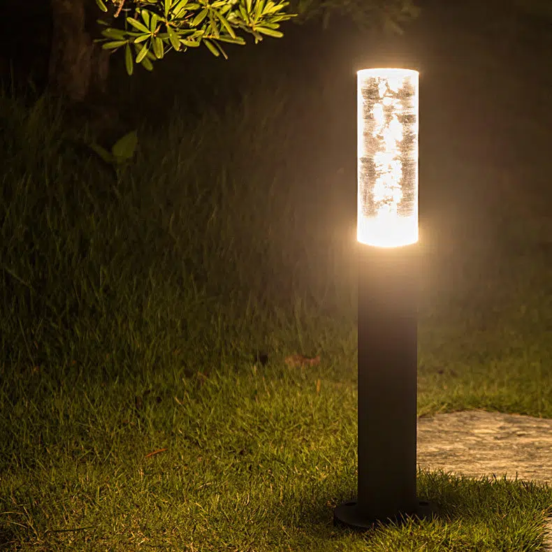 BS-Lighting-LH01346-4.jpg Modern Minimalist Cylinder Aluminum Acrylic LED Outdoor Landscape Light For Garden - Image 1