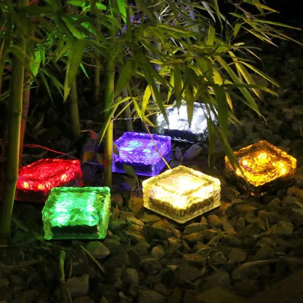 Modern Minimalist Solar Waterproof ABS Clear Glass Ice Cube Brick LED Outdoor Landscape Light For Garden - Image 16