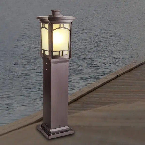 Modern Minimalist Waterproof Column Frosted Transparent Glass Aluminum 1-Light Post Head Landscape Light For Garden - Image 12