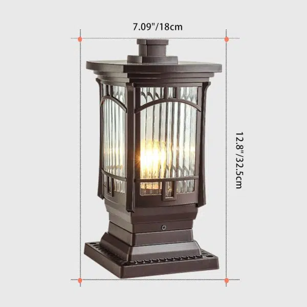 Modern Minimalist Waterproof Column Frosted Transparent Glass Aluminum 1-Light Post Head Landscape Light For Garden - Image 4