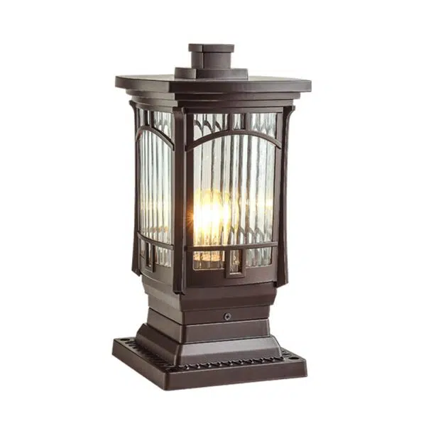 Modern Minimalist Waterproof Column Frosted Transparent Glass Aluminum 1-Light Post Head Landscape Light For Garden - Image 15