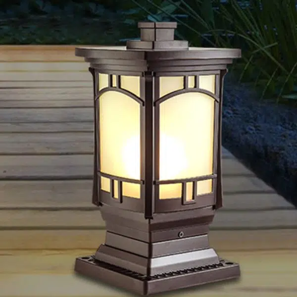 Modern Minimalist Waterproof Column Frosted Transparent Glass Aluminum 1-Light Post Head Landscape Light For Garden - Image 10