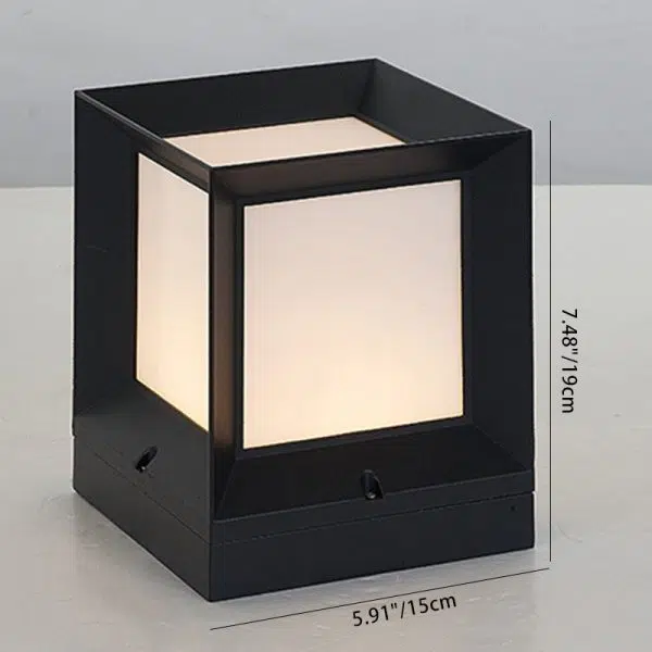 Modern Minimalist Waterproof Square-Shaped Aluminum Acrylic 1-Light Outdoor Post Light For Garden - Image 4
