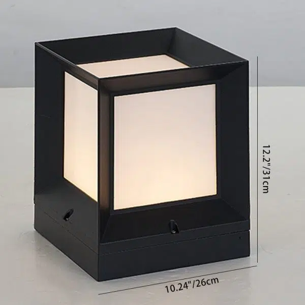 Modern Minimalist Waterproof Square-Shaped Aluminum Acrylic 1-Light Outdoor Post Light For Garden - Image 6