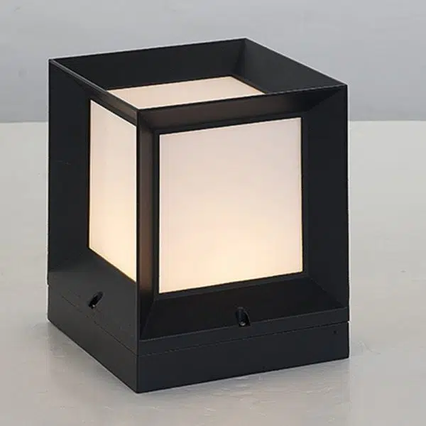 Modern Minimalist Waterproof Square-Shaped Aluminum Acrylic 1-Light Outdoor Post Light For Garden - Image 9