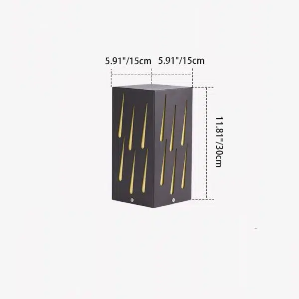 Contemporary Creative Waterproof Rectangle Meteor Stripes Galvanized Faux Dolomite 1-Light Lawn Landscape Lamp For Outdoor Patio - Image 12