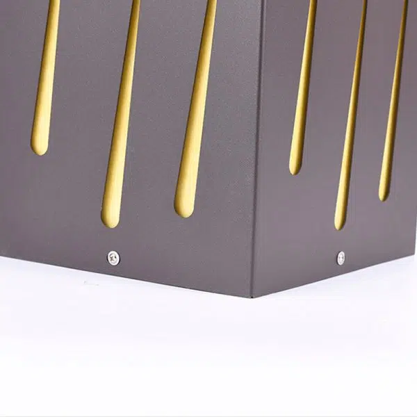 Contemporary Creative Waterproof Rectangle Meteor Stripes Galvanized Faux Dolomite 1-Light Lawn Landscape Lamp For Outdoor Patio - Image 9