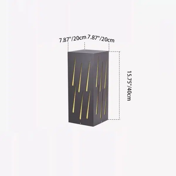 Contemporary Creative Waterproof Rectangle Meteor Stripes Galvanized Faux Dolomite 1-Light Lawn Landscape Lamp For Outdoor Patio - Image 6