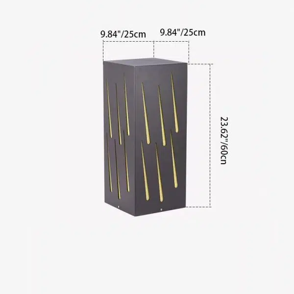 Contemporary Creative Waterproof Rectangle Meteor Stripes Galvanized Faux Dolomite 1-Light Lawn Landscape Lamp For Outdoor Patio - Image 7