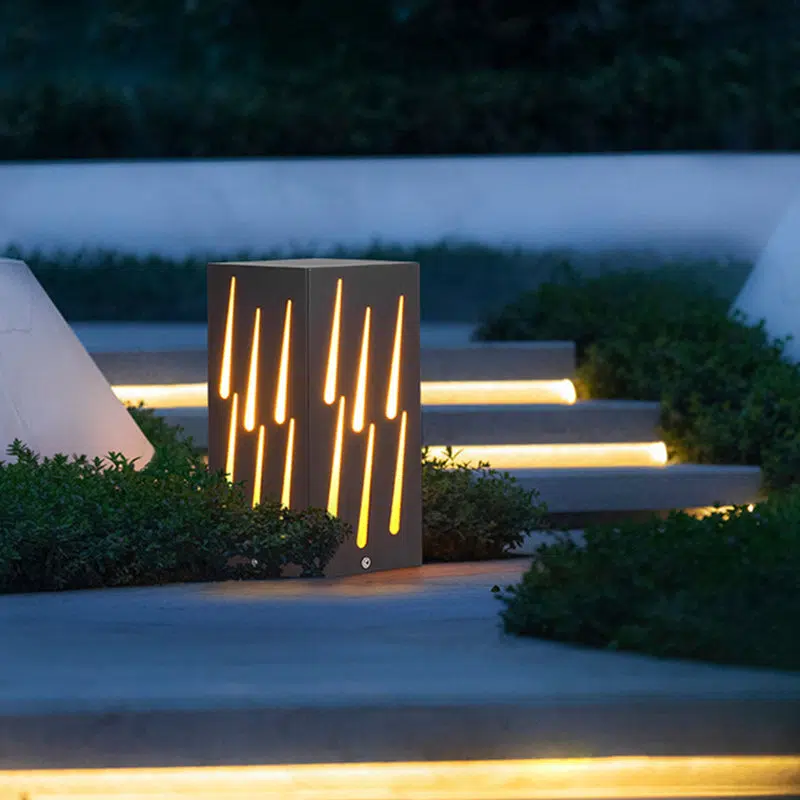 BS-Lighting-LJ00333-9.jpg Contemporary Creative Waterproof Rectangle Meteor Stripes Galvanized Faux Dolomite 1-Light Lawn Landscape Lamp For Outdoor Patio - Image 1