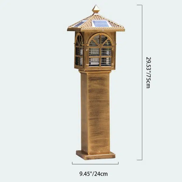 Traditional Chinese Solar Waterproof Rectangle Eaves Window Die-Cast Aluminum LED Lawn Landscape Light Mosquito Killer Lamp For Garden - Image 3