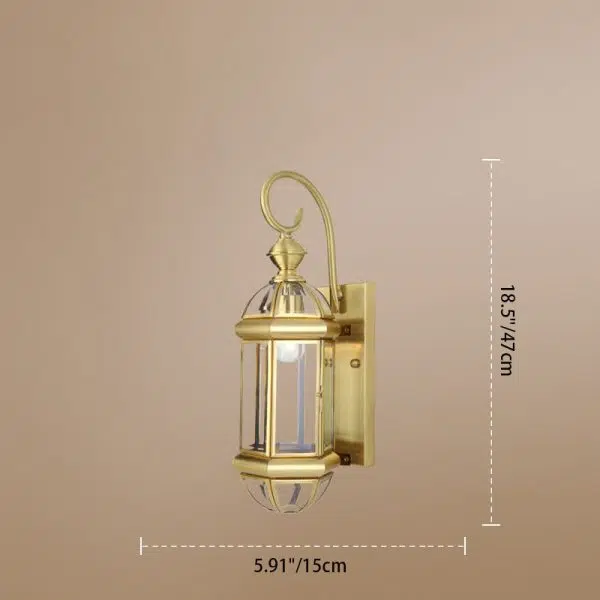 Modern Luxury Waterproof Cylinder Rectangle Half Round Copper Glass 1/3/6 Light Wall Sconce Lamp For Garden - Image 3