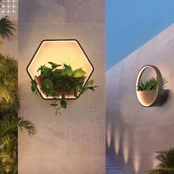 Contemporary Scandinavian Waterproof Round Hexagonal Semicircular Trapezoidal Stainless Steel Aluminum LED Outdoor Wall Sconce Lamp For Garden - Image 12