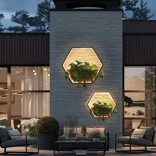 Contemporary Scandinavian Waterproof Round Hexagonal Semicircular Trapezoidal Stainless Steel Aluminum LED Outdoor Wall Sconce Lamp For Garden - Image 13