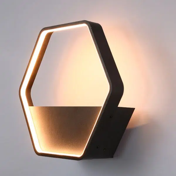 Contemporary Scandinavian Waterproof Round Hexagonal Semicircular Trapezoidal Stainless Steel Aluminum LED Outdoor Wall Sconce Lamp For Garden - Image 9