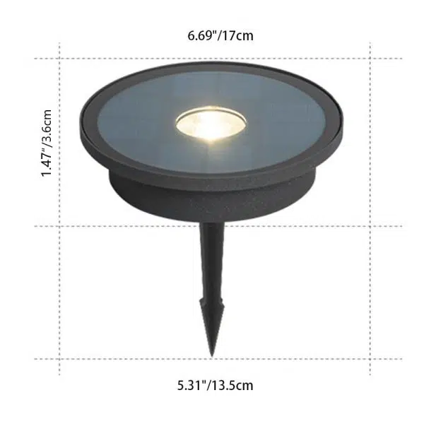Modern Minimalist Solar Waterproof Cylinder Disc Aluminum Glass Stainless Steel LED Outdoor Ground Plug Landscape Light For Garden - Image 4