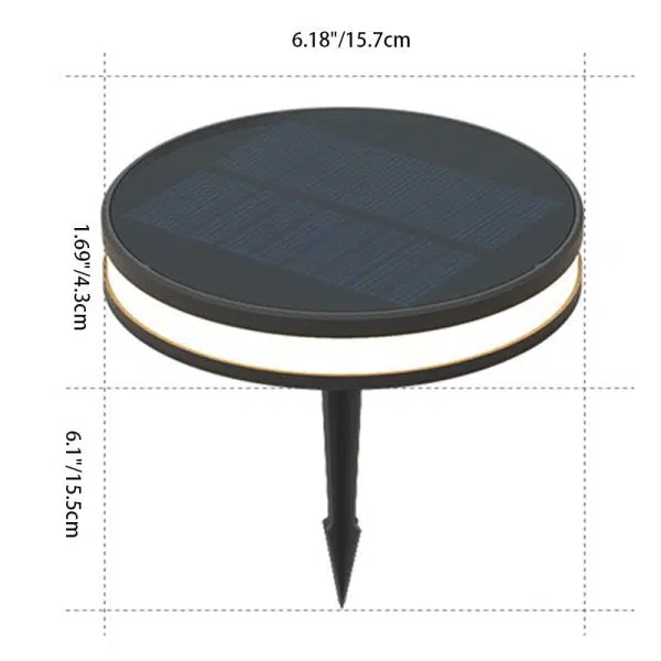 Modern Minimalist Solar Waterproof Cylinder Disc Aluminum Glass Stainless Steel LED Outdoor Ground Plug Landscape Light For Garden - Image 5