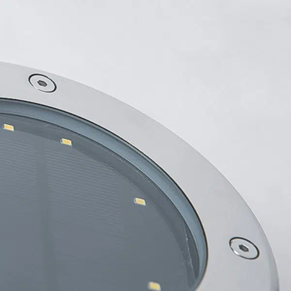 Modern Minimalist Solar Waterproof Cylinder Disc Aluminum Glass Stainless Steel LED Outdoor Ground Plug Landscape Light For Garden - Image 6