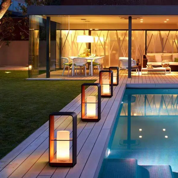 Modern Minimalist Solar Waterproof Rectangle Hollow Rounded Edge Stainless Steel PC LED Outdoor Landscape Light For Outdoor Patio - Image 5