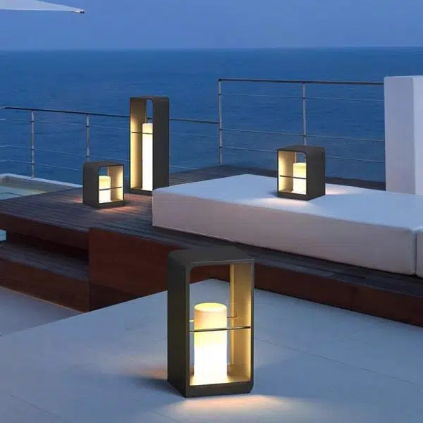 Modern Minimalist Solar Waterproof Rectangle Hollow Rounded Edge Stainless Steel PC LED Outdoor Landscape Light For Outdoor Patio - Image 4