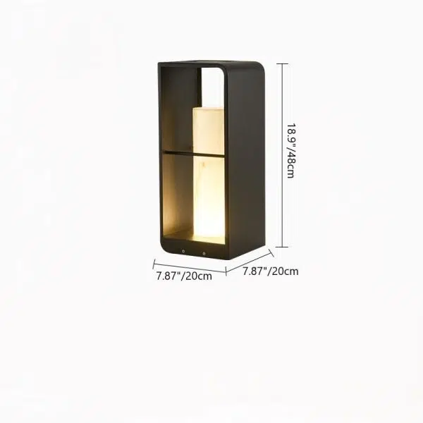 Modern Minimalist Solar Waterproof Rectangle Hollow Rounded Edge Stainless Steel PC LED Outdoor Landscape Light For Outdoor Patio - Image 6