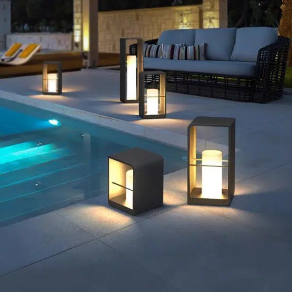 Modern Minimalist Solar Waterproof Rectangle Hollow Rounded Edge Stainless Steel PC LED Outdoor Landscape Light For Outdoor Patio - Image 18