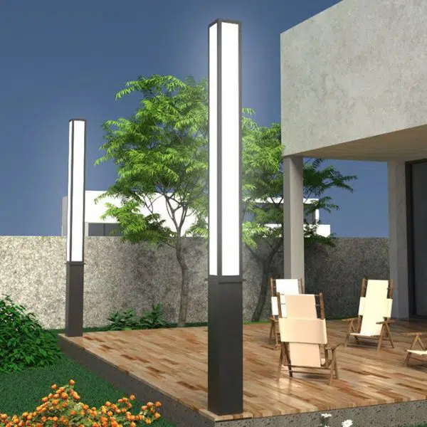 Modern Minimalist Waterproof Rectangle Galvanized Steel Acrylic LED Outdoor Light For Garden - Image 2