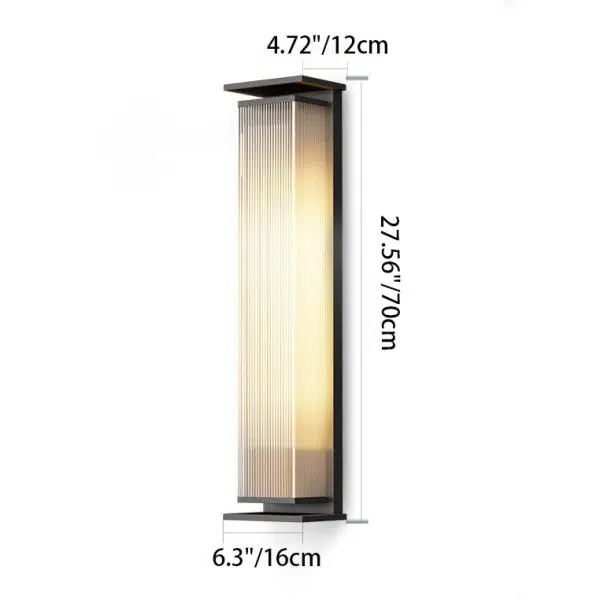 Modern Minimalist Solar Waterproof Rectangle Stripe Stainless Steel PC LED Outdoor Wall Sconce Lamp For Garden - Image 6