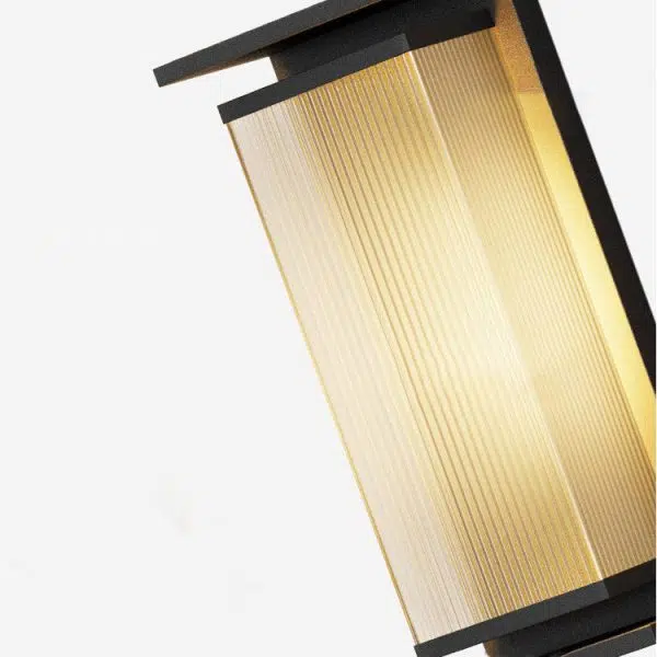 Modern Minimalist Solar Waterproof Rectangle Stripe Stainless Steel PC LED Outdoor Wall Sconce Lamp For Garden - Image 9
