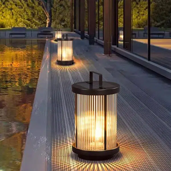 Modern Minimalist Solar Waterproof Cylinder Aluminum Iron Glass 1-Light Outdoor Landscape For Outdoor Patio - Image 10