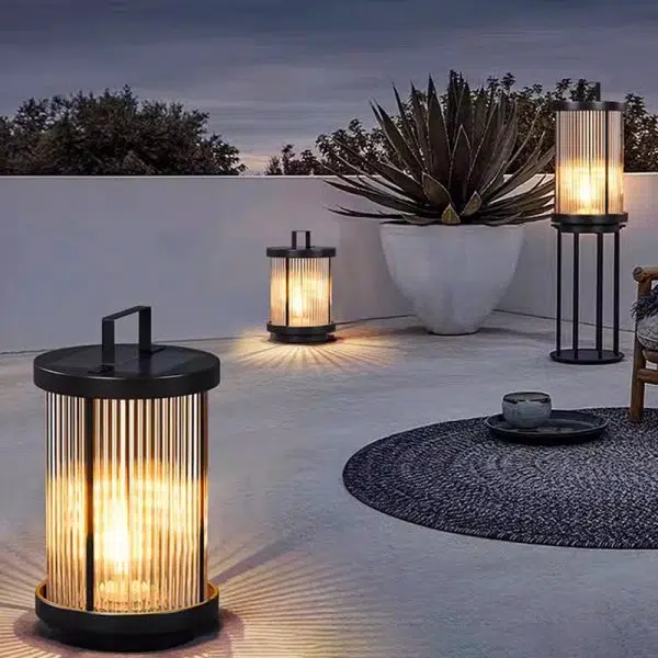 Modern Minimalist Solar Waterproof Cylinder Aluminum Iron Glass 1-Light Outdoor Landscape For Outdoor Patio - Image 11