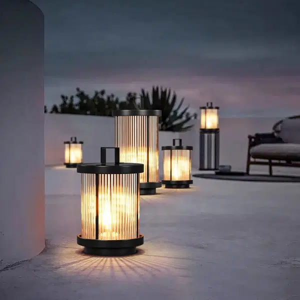 Modern Minimalist Solar Waterproof Cylinder Aluminum Iron Glass 1-Light Outdoor Landscape For Outdoor Patio - Image 4