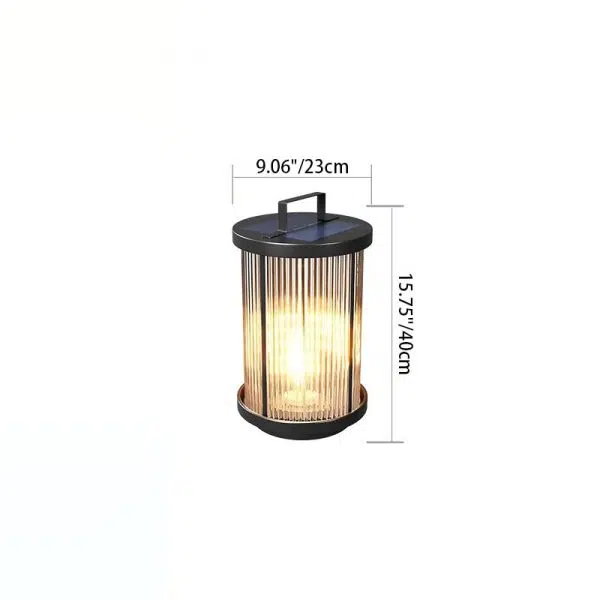 Modern Minimalist Solar Waterproof Cylinder Aluminum Iron Glass 1-Light Outdoor Landscape For Outdoor Patio - Image 6