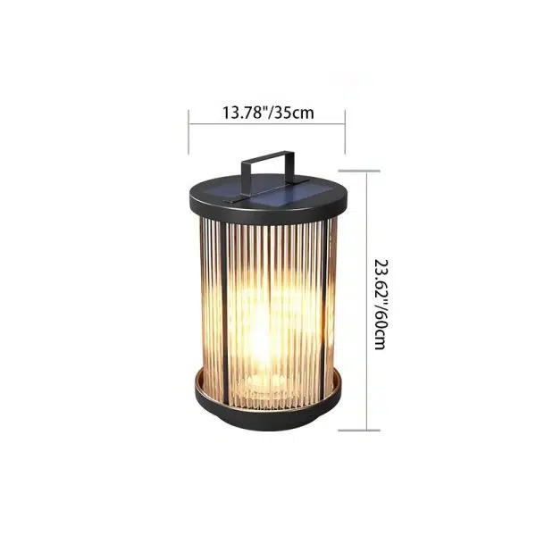 Modern Minimalist Solar Waterproof Cylinder Aluminum Iron Glass 1-Light Outdoor Landscape For Outdoor Patio - Image 7
