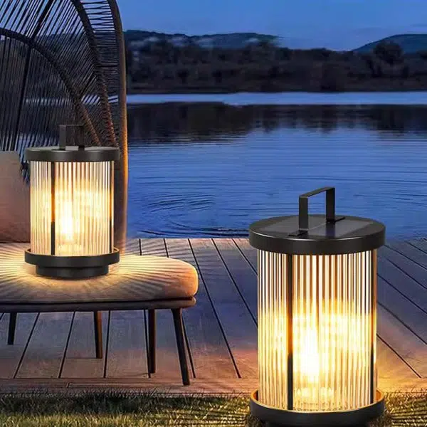Modern Minimalist Solar Waterproof Cylinder Aluminum Iron Glass 1-Light Outdoor Landscape For Outdoor Patio - Image 12