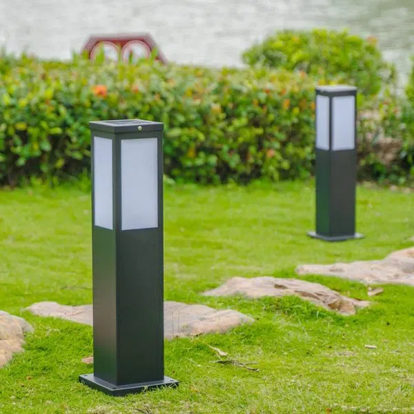 Modern Minimalist Solar Waterproof Rectangle Iron Acrylic 1-Light Outdoor Landscape Light For Garden - Image 4