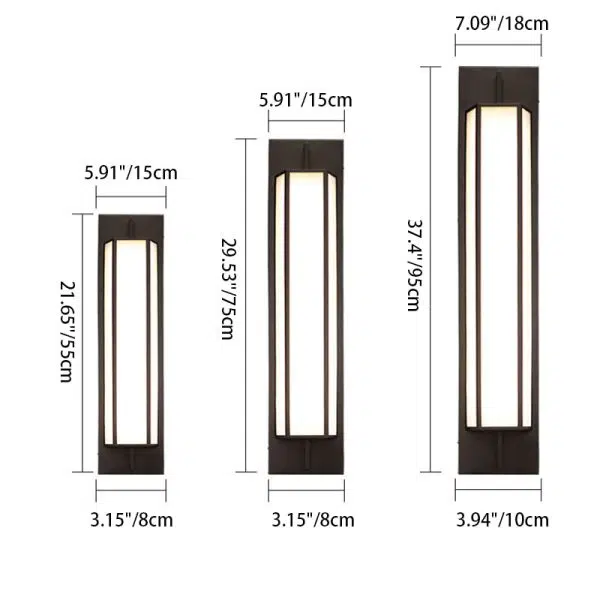 Modern Luxury Waterproof Rectangular Stainless Steel Faux Dolomite LED Outdoor Wall Sconce Lamp For Garden - Image 7