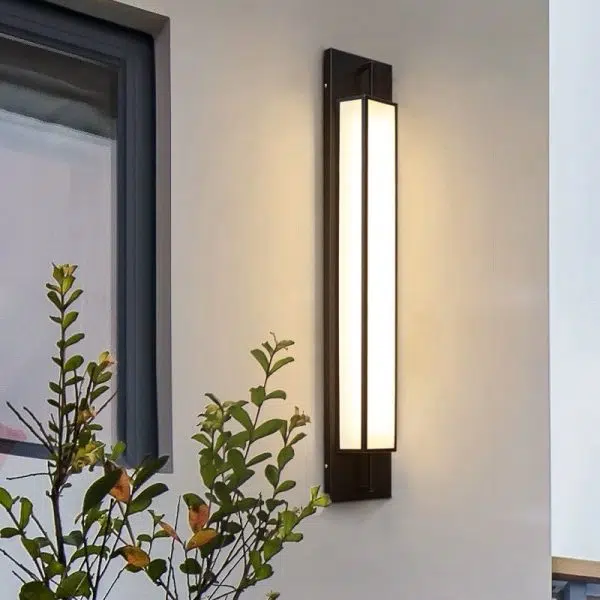 Modern Luxury Waterproof Rectangular Stainless Steel Faux Dolomite LED Outdoor Wall Sconce Lamp For Garden - Image 13