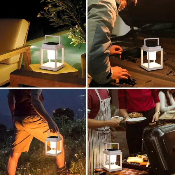 Modern Minimalist Solar Waterproof Square Cylinder Hollow ABS PC LED Outdoor Light For Camping - Image 7