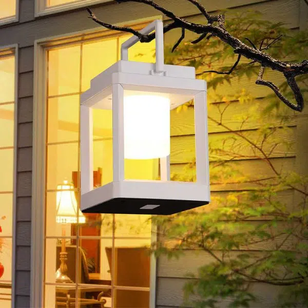 Modern Minimalist Solar Waterproof Square Cylinder Hollow ABS PC LED Outdoor Light For Camping - Image 2