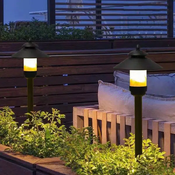 Traditional European Waterproof Half Round Cylinder Aluminum Dolomite 1-Light Outdoor Landscape Lamp For Garden - Image 12