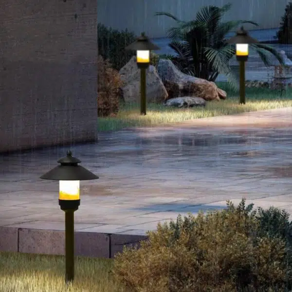 Traditional European Waterproof Half Round Cylinder Aluminum Dolomite 1-Light Outdoor Landscape Lamp For Garden - Image 2