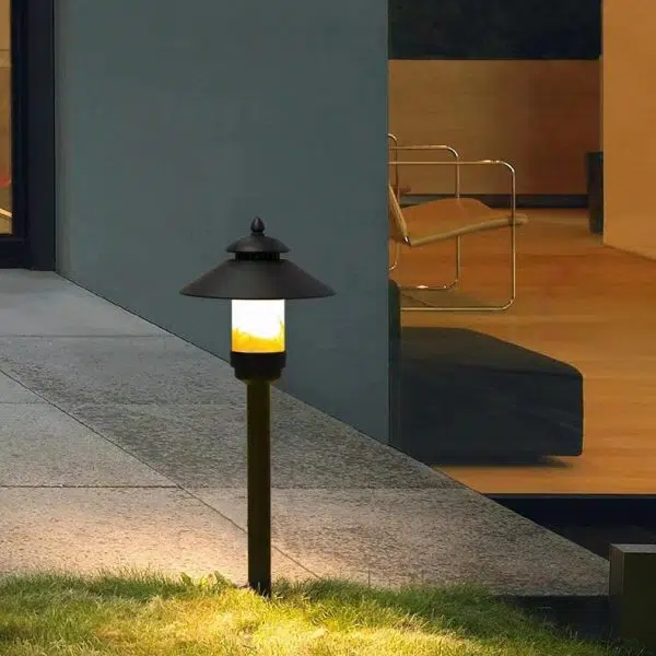 Traditional European Waterproof Half Round Cylinder Aluminum Dolomite 1-Light Outdoor Landscape Lamp For Garden - Image 3