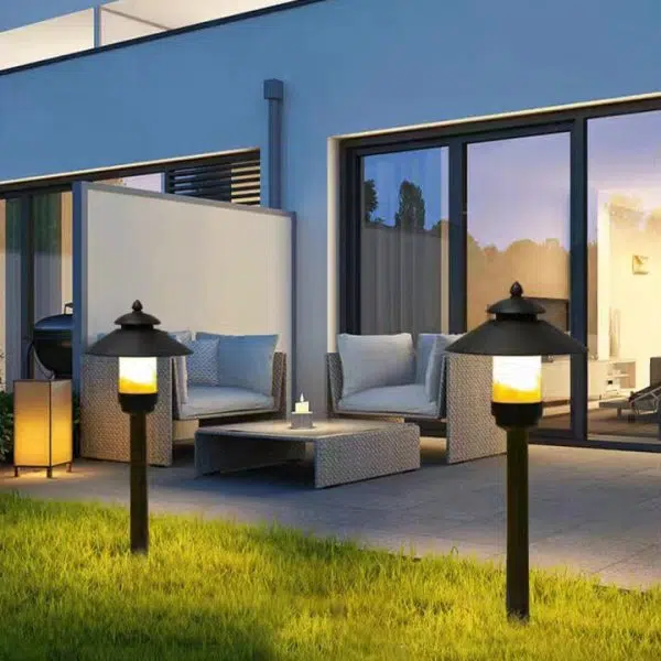 Traditional European Waterproof Half Round Cylinder Aluminum Dolomite 1-Light Outdoor Landscape Lamp For Garden - Image 5