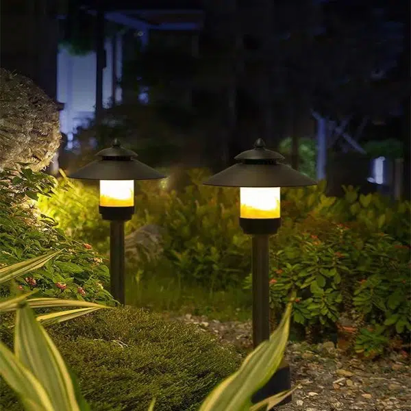 Traditional European Waterproof Half Round Cylinder Aluminum Dolomite 1-Light Outdoor Landscape Lamp For Garden - Image 4