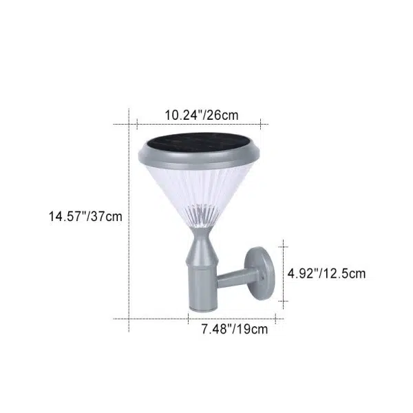Modern Minimalist Solar Waterproof Diamond Cylinder Aluminum PC LED Wall Sconce Lamp For Outdoor Patio - Image 3