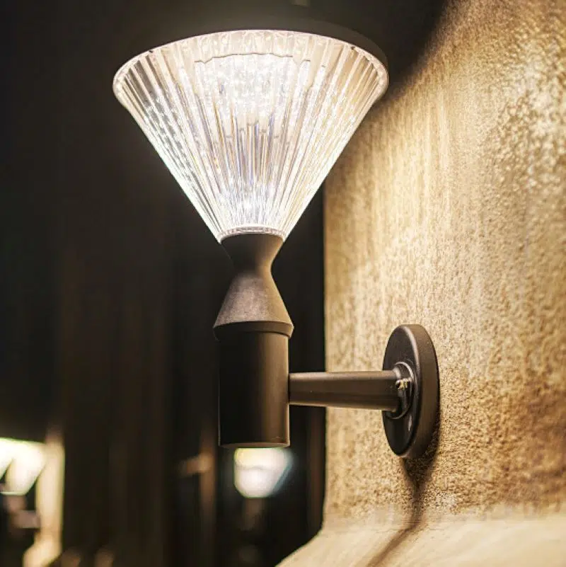 BS-Lighting-LJ00892-6.jpg Modern Minimalist Solar Waterproof Diamond Cylinder Aluminum PC LED Wall Sconce Lamp For Outdoor Patio - Image 1