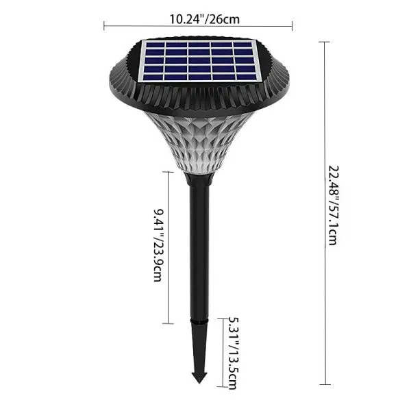 Modern Minimalist Solar Waterproof Diamond Round ABS PC LED Outdoor Light For Outdoor Patio - Image 7