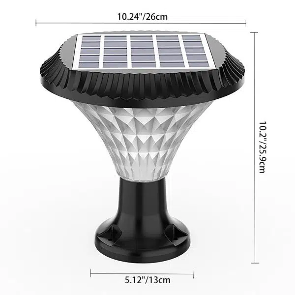 Modern Minimalist Solar Waterproof Diamond Round ABS PC LED Outdoor Light For Outdoor Patio - Image 8